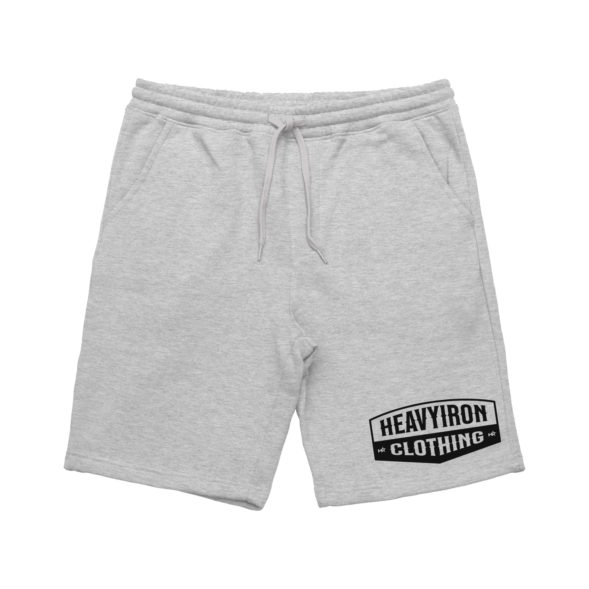 HEAVYIRON ALL WORK BODYBUILDING FLEECE GYM SHORTS HEATHER GREY