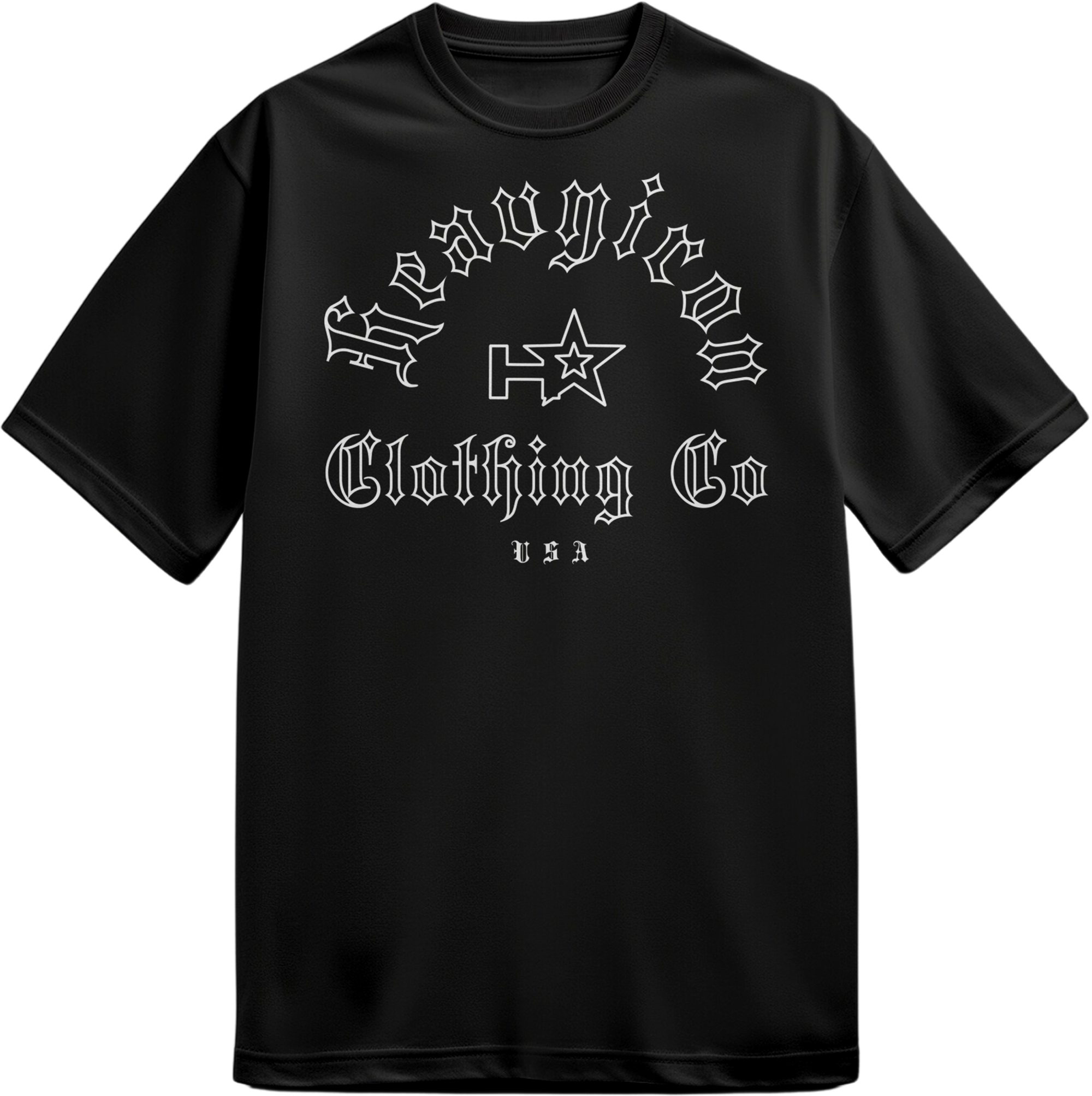 HEAVYIRON BLACKLETTER ARCH OVERSIZED DROPSHOULDER BODYBUILDING GYM SHIRT BLACK