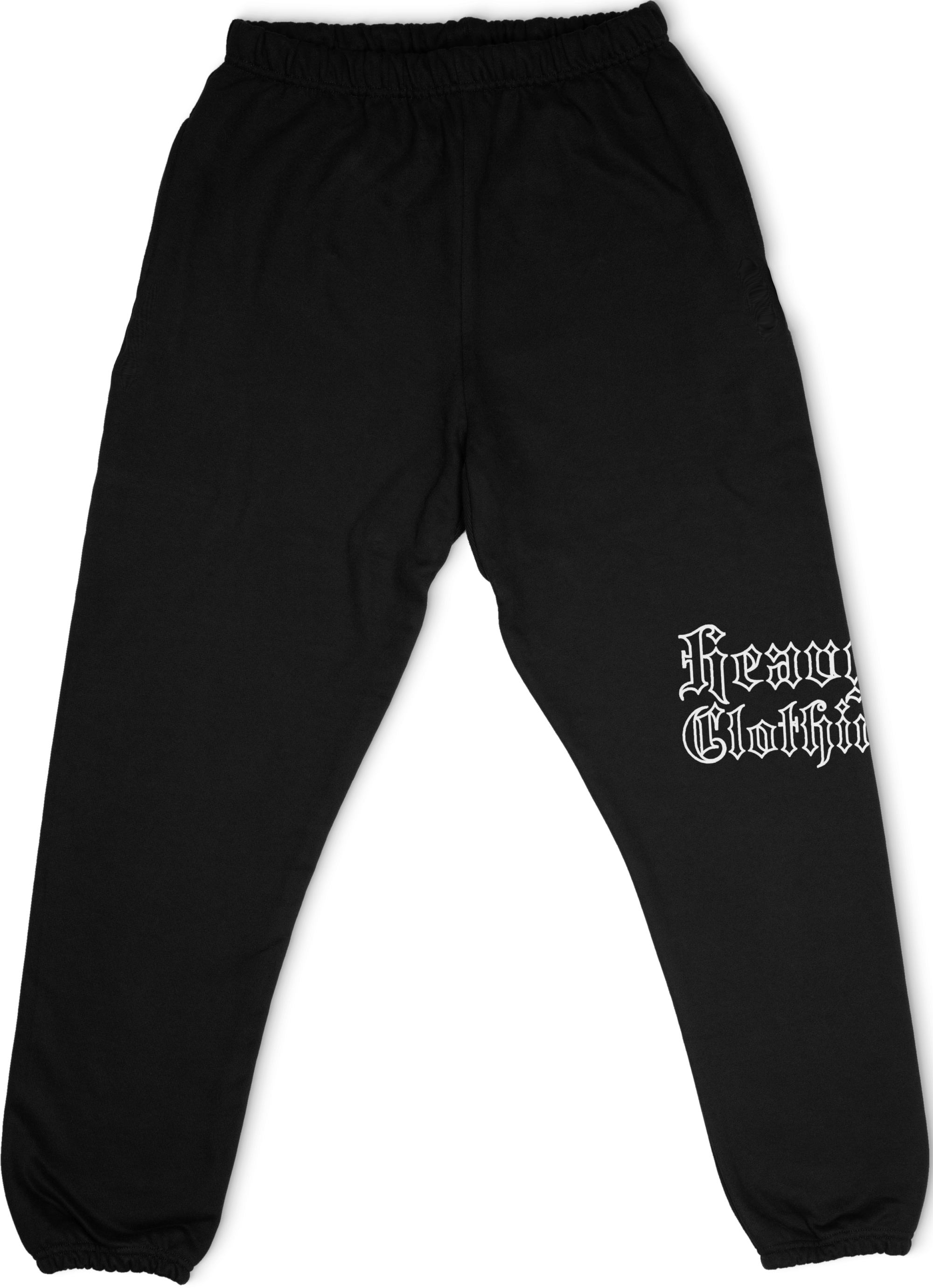 HEAVYIRON BLACKLETTER ELASTIC CINCH BOTTOM HEAVYWEIGHT JOGGER BLACK